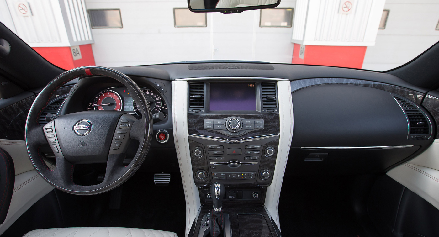 Nissan Patrol Armada Y62 original dashboard before Android head unit upgrade