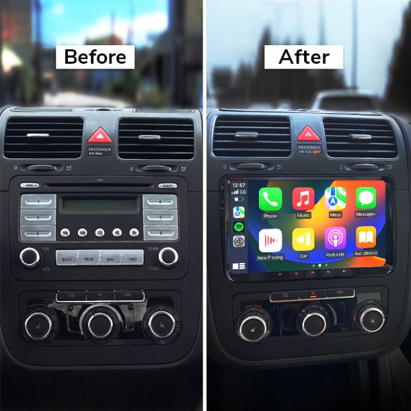 Volkswagen Polo Android Stereo before and after dashboard installation