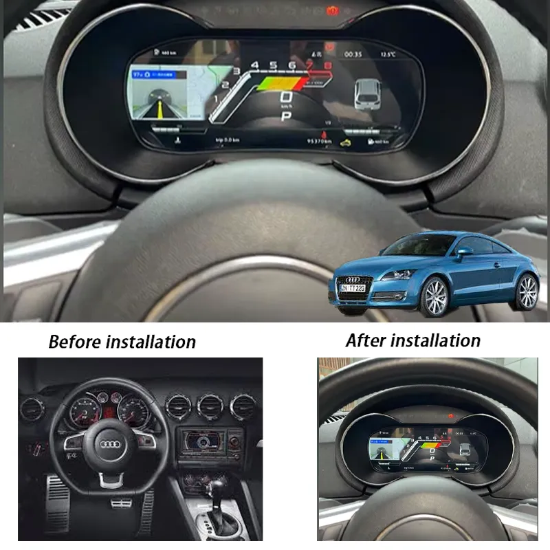 Audi TT Mk2 Virtual Cockpit before and after dashboard upgrade