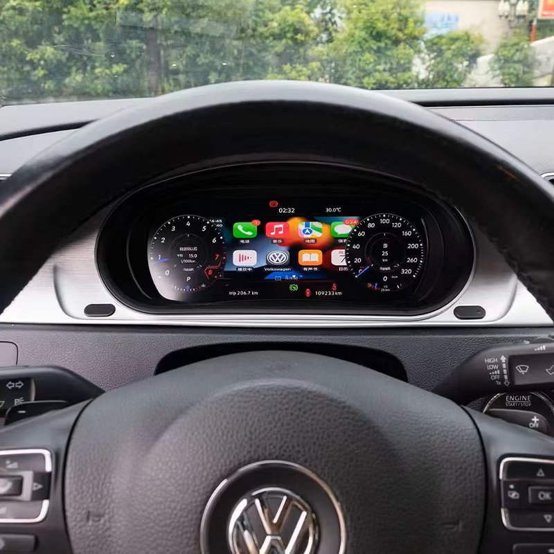 Passat CC 2007-2011 digital dashboard installed behind steering wheel