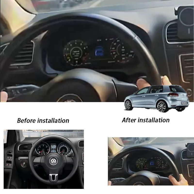 Golf 6 Digital Dash installed in Volkswagen Golf 6 dashboard