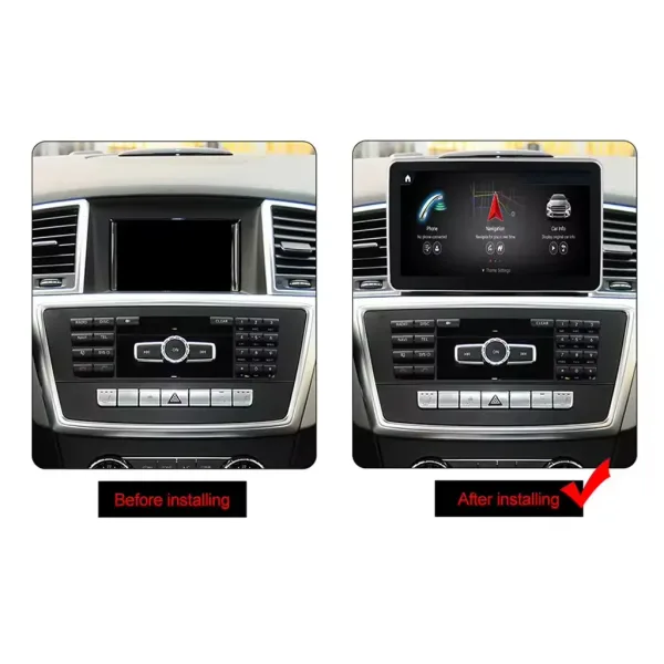 Mercedes GLK Android Head Unit before and after dashboard upgrade