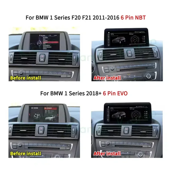 BMW F20 NBT and EVO dashboard screen upgrade comparison