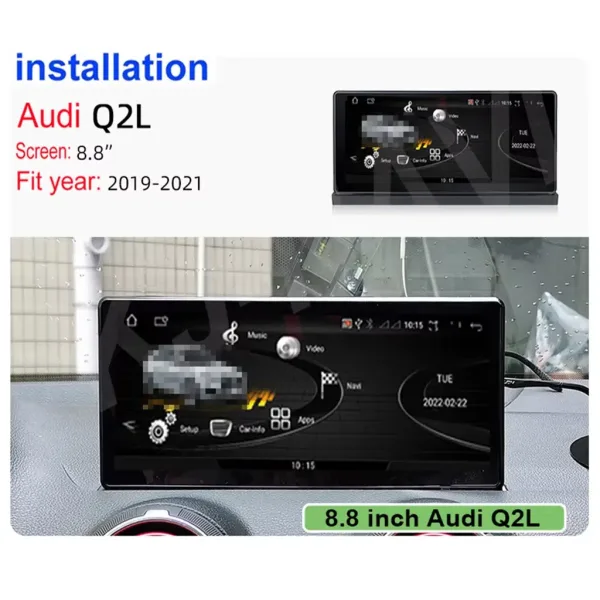 Audi Q2 Q2L 2019 2021 8.8 inch CarPlay screen installation reference