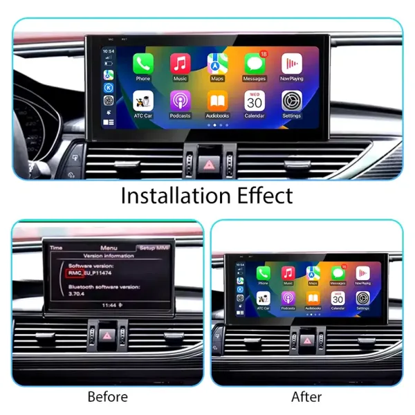 Audi A6 C7 CarPlay Screen 2017-2018 installation effect