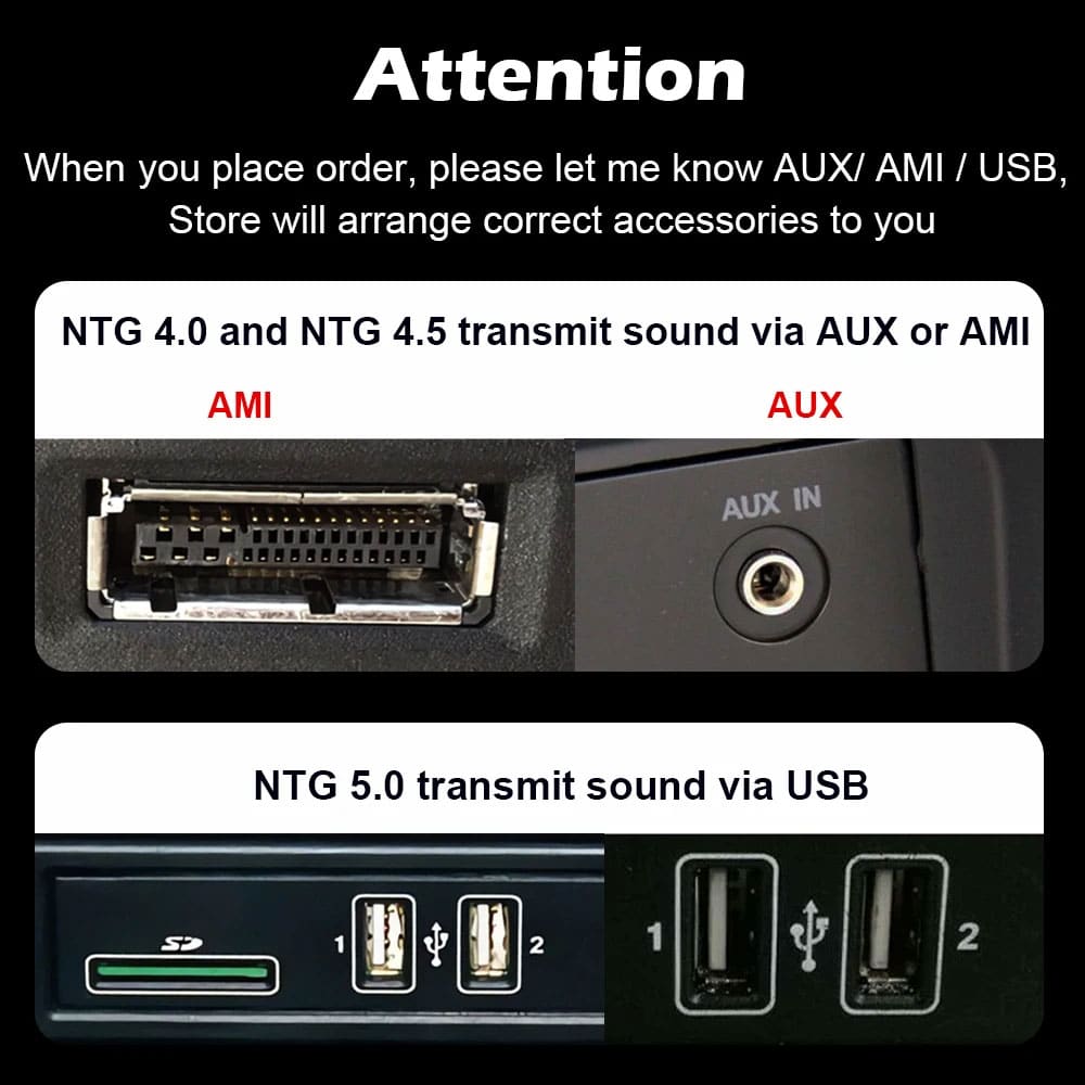 Mercedes W204 NTG4.5 Android Head Unit AUX AMI USB audio interface check