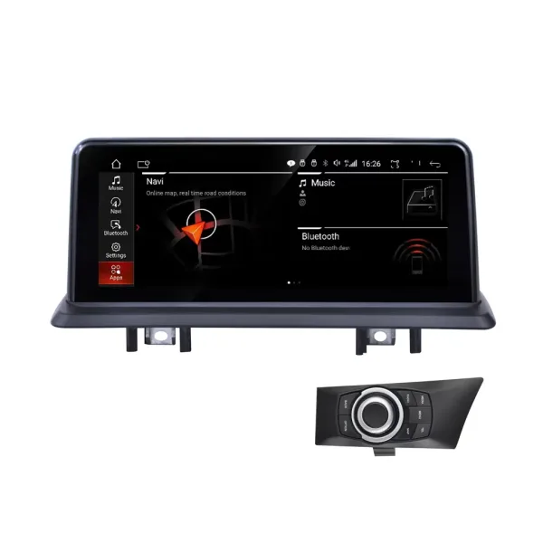 BMW X5 X6 E70 E71 Android Head Unit screen with iDrive controller
