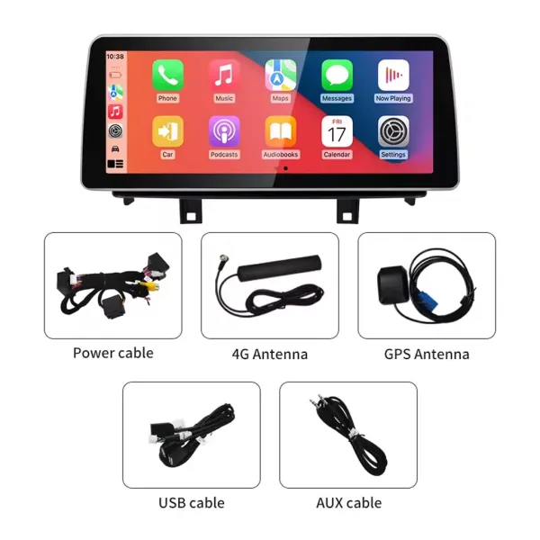 BMW X5 X6 Android head unit wiring harness GPS antenna 4G antenna USB AUX accessories