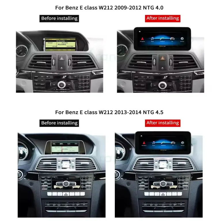 Mercedes W212 Android Head Unit upgrade for NTG 4.0 and NTG 4.5 dashboards