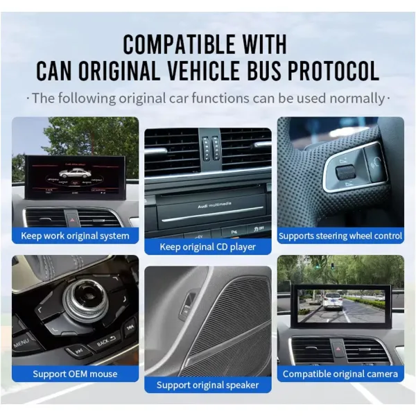 Audi Q3 Android head unit CANBUS factory function integration