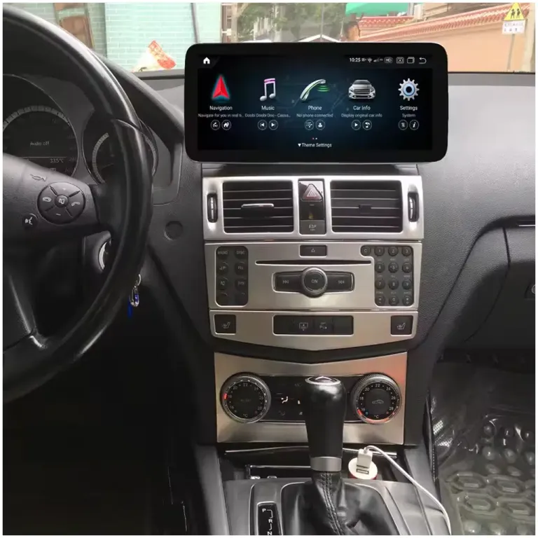 Mercedes W204 Android Head Unit installed in 2008-2010 C-Class NTG4 dashboard