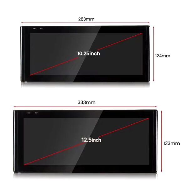 Audi A6 C7 CarPlay Screen 10.25 inch and 12.3 inch size comparison