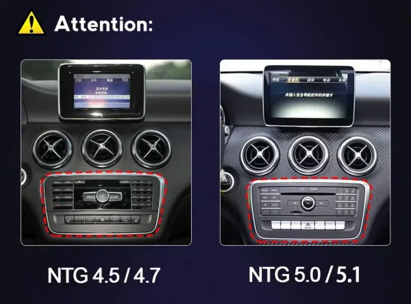 Bevestiging van de Mercedes W176-fabrieksroute (NTG) vóór verzending van de Android-headunit