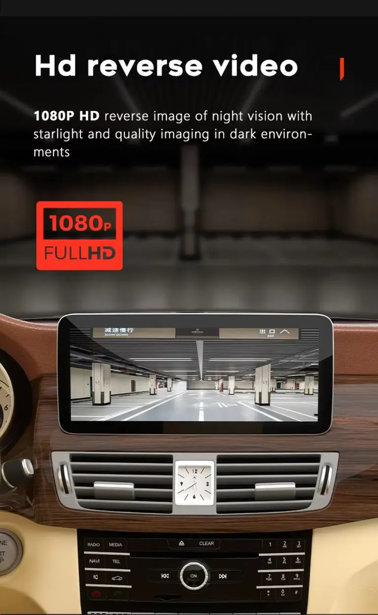 HD reverse video displayed on Mercedes Android screen