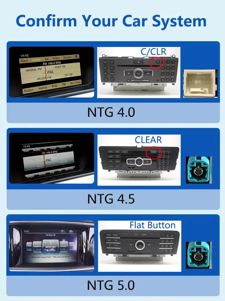 Mercedes NTG 4.0 NTG 4.5 and NTG 5.0 system identification guide