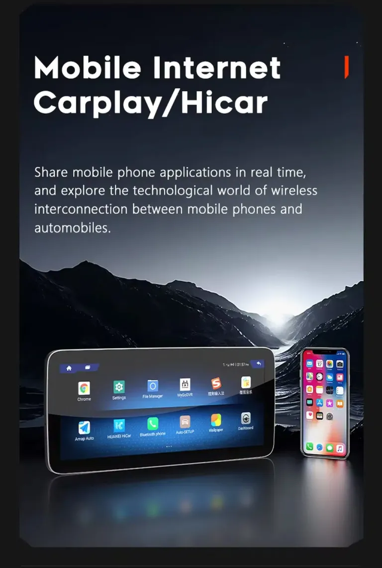 Mercedes Android screen mobile internet CarPlay HiCar phone connection