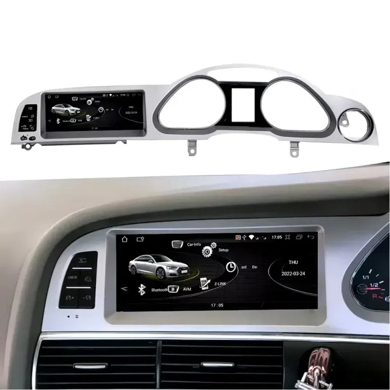 Audi A6 C6 Android Head Unit installed dashboard effect