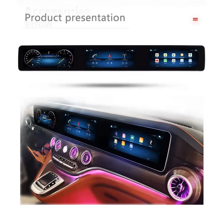 Mercedes Vito Android head unit installed display for premium cabin upgrade