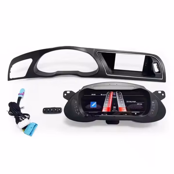 Audi A4 B8 digital cluster kit with frame control button and wiring harness