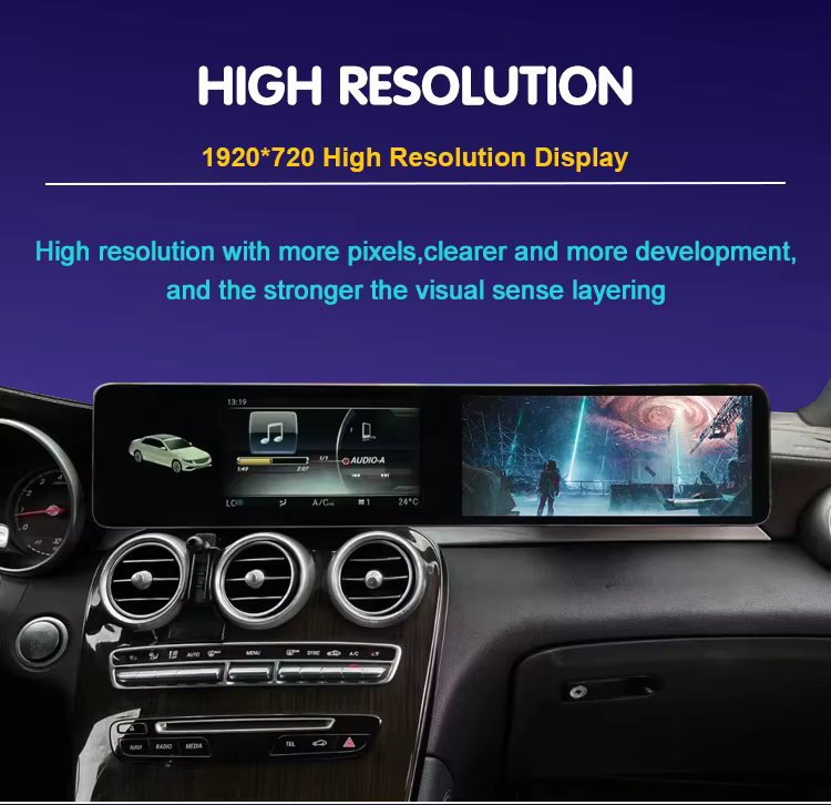 Mercedes Android screen 1920x720 high resolution display