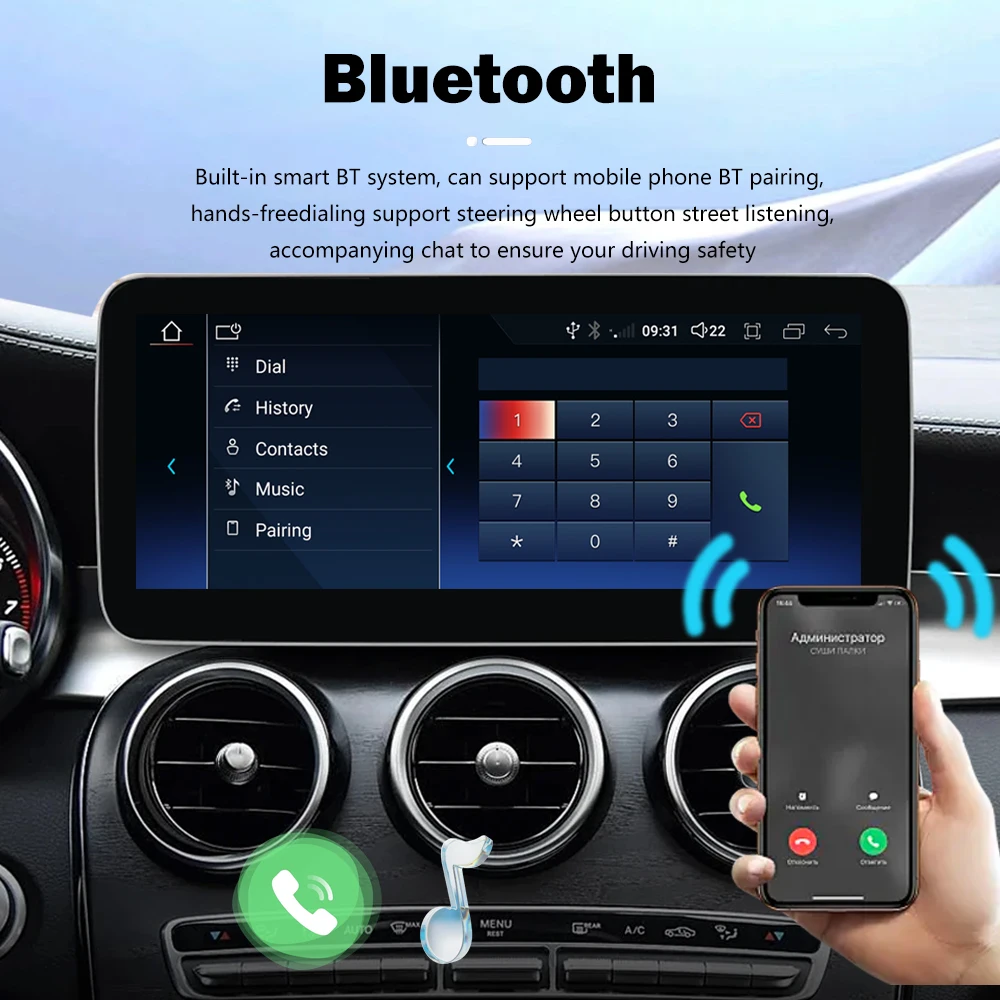 Mercedes W166 X166 Android Head Unit Bluetooth hands-free interface