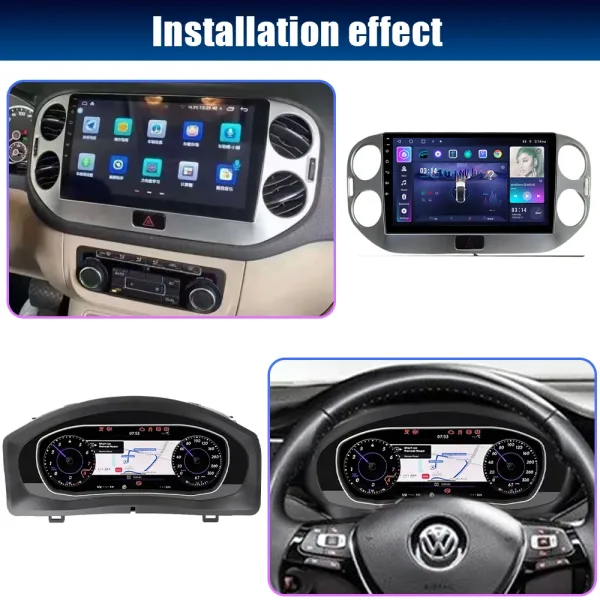 Effekten af en opgradering af instrumentbrættet i en VW Tiguan med digitalt instrumentpanel og Android-skærmøkosystem