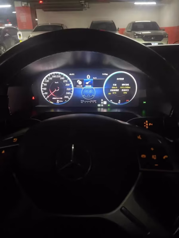 Mercedes E-Class W212 digital cluster installed behind steering wheel