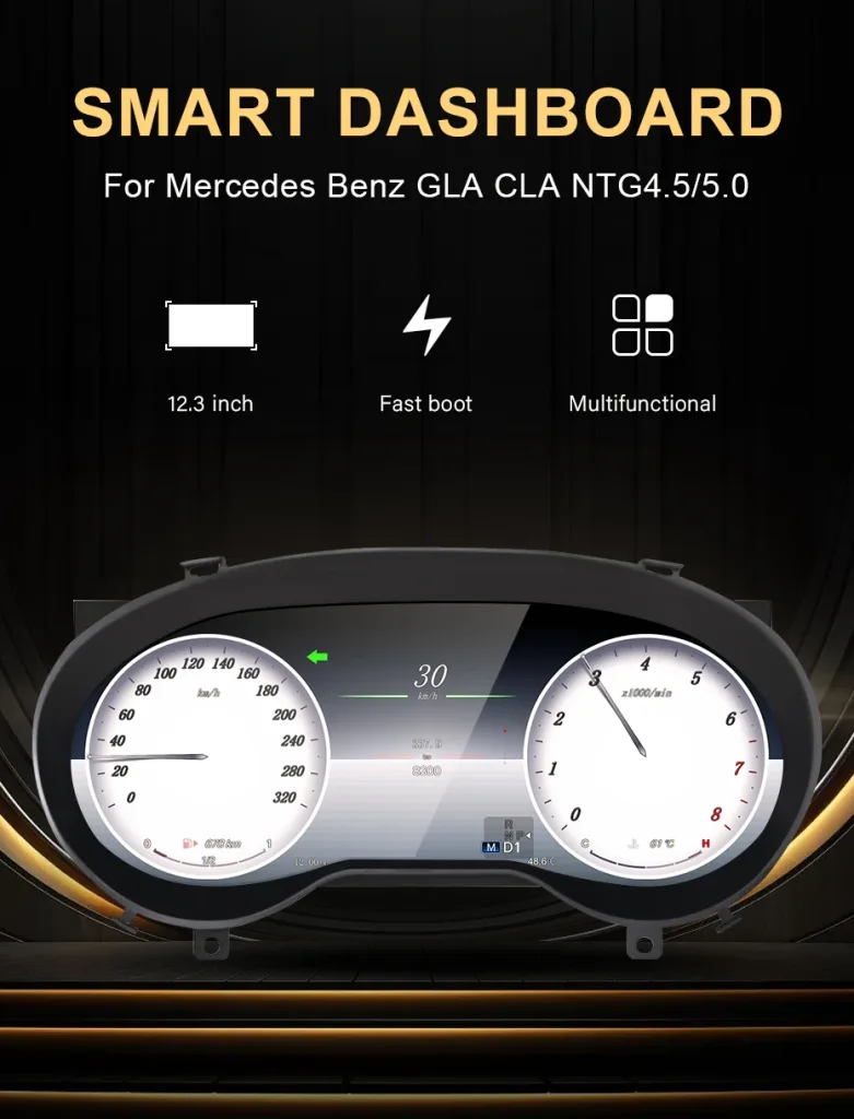 Bảng đồng hồ kỹ thuật số Mercedes GLA, CLA và A-Class 2015–2019 | Màn hình 12,3 inch hỗ trợ CarPlay
