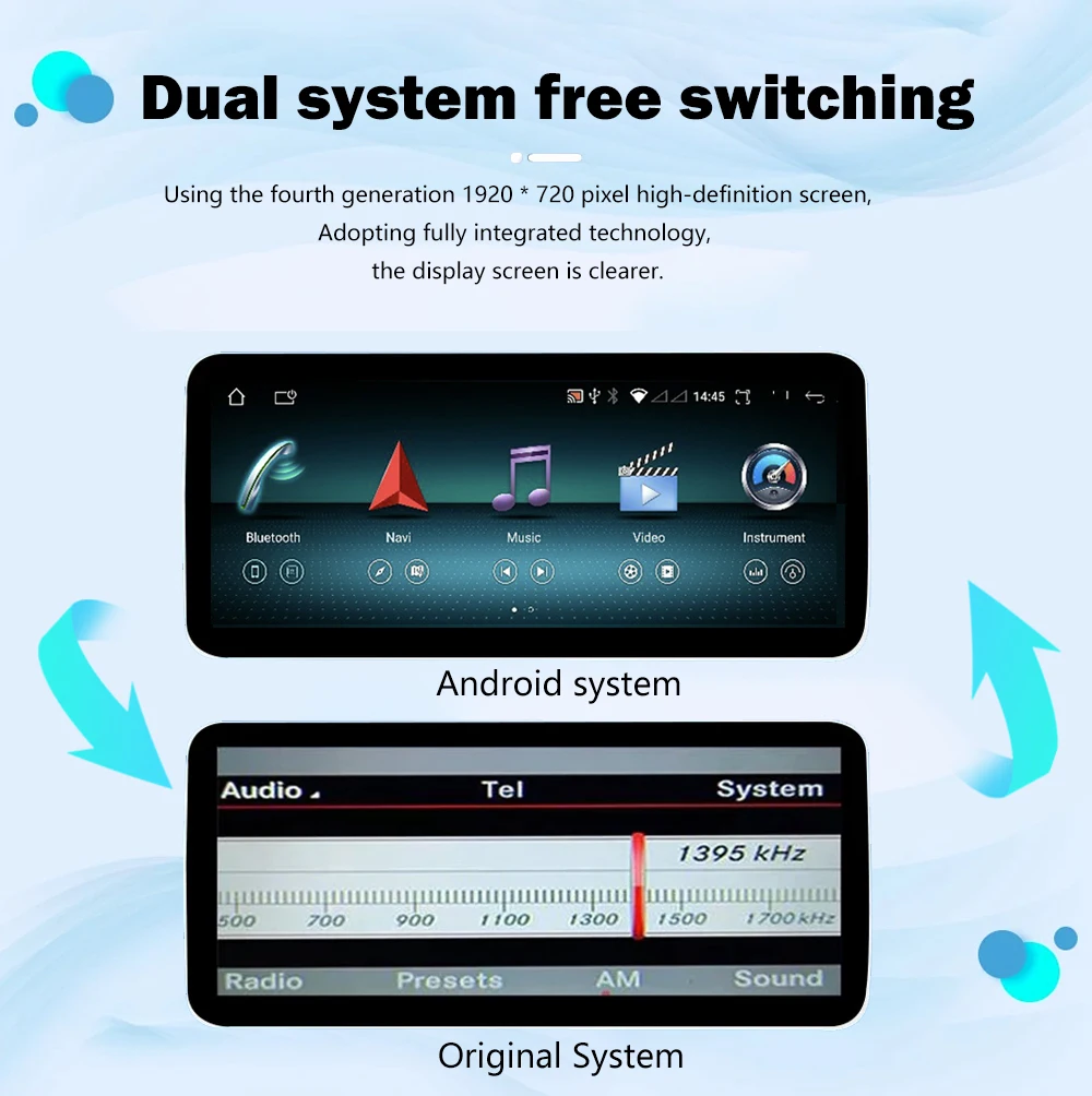 Mercedes W166 X166 Android Head Unit original system switching