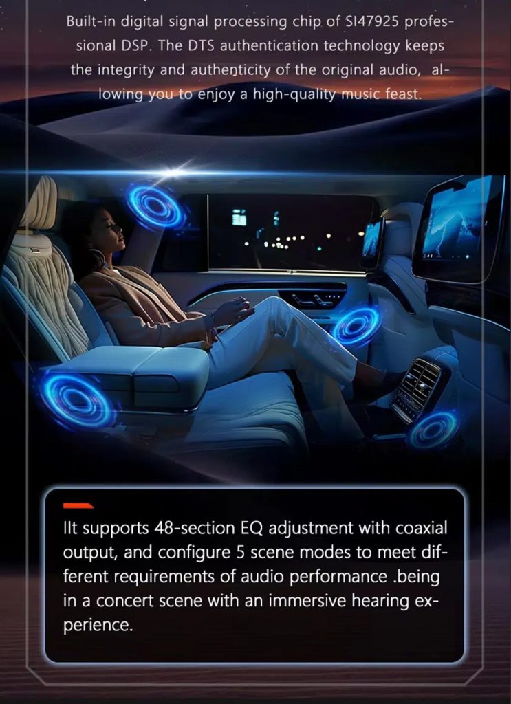 Illustration af Audi Android-stereo med DSP og multimediefunktioner