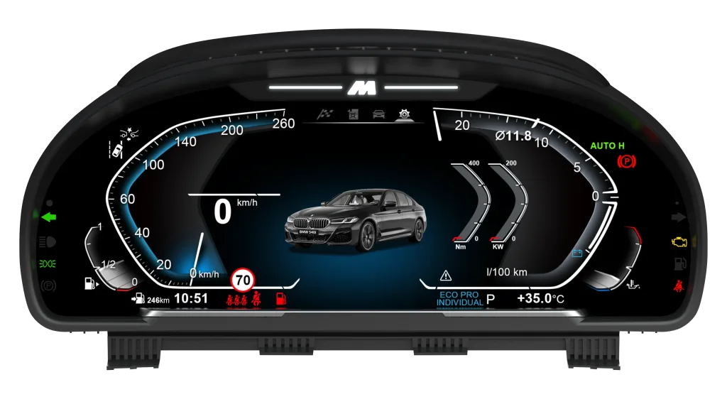 BMW F30 LCD digital instrument cluster daily driving UI