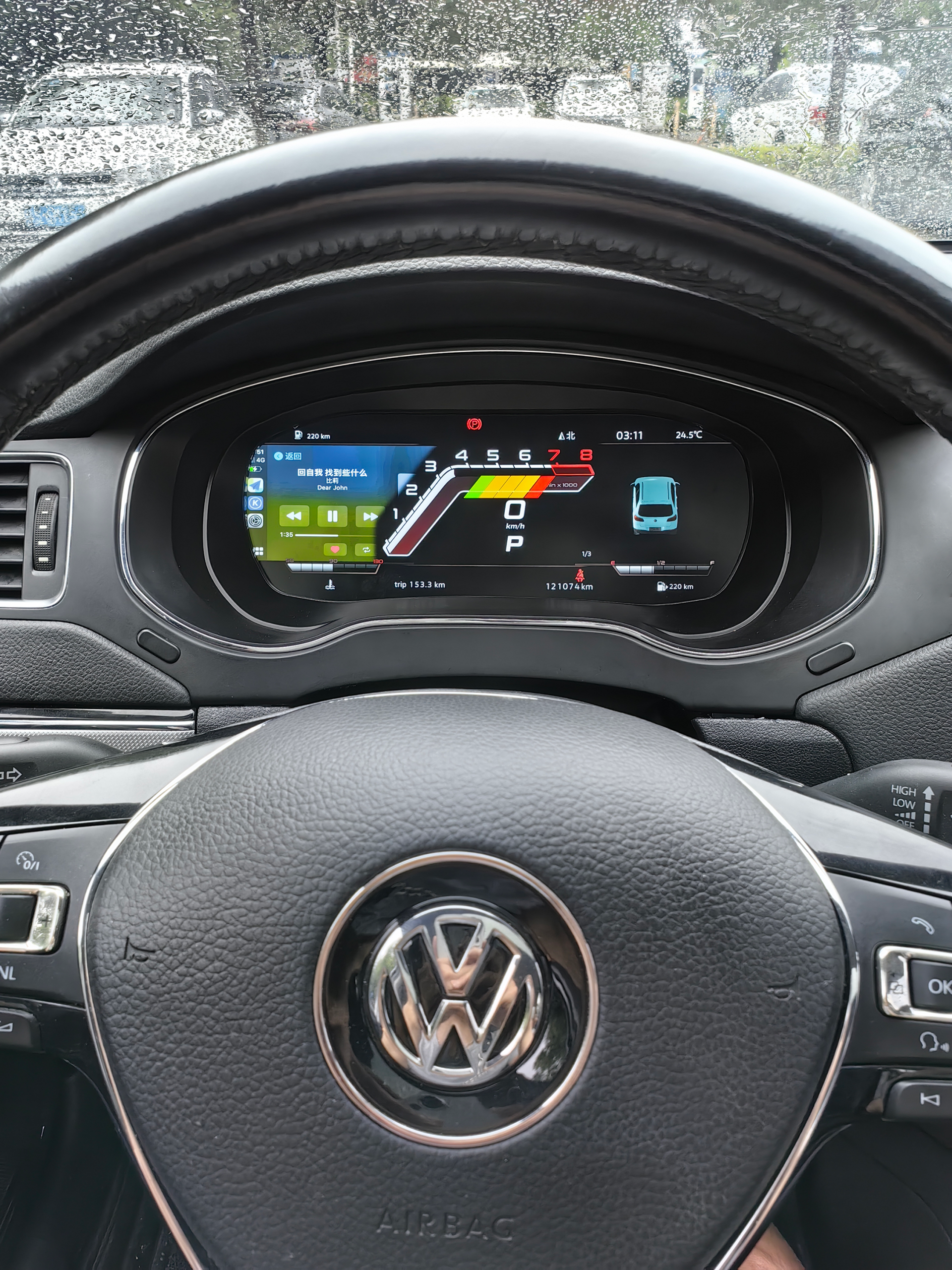 2012–2014 Jetta digital instrumentpanel — installerad vy 6