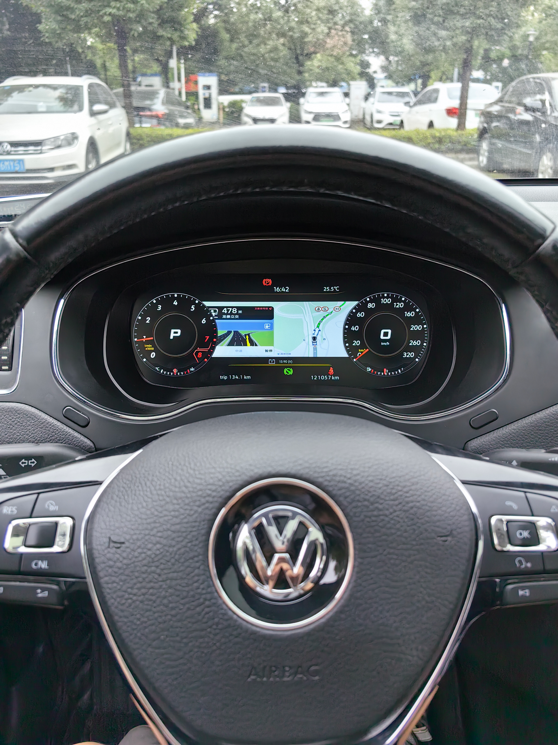 2012–2014 Jetta digital instrumentpanel — installerad vy 3