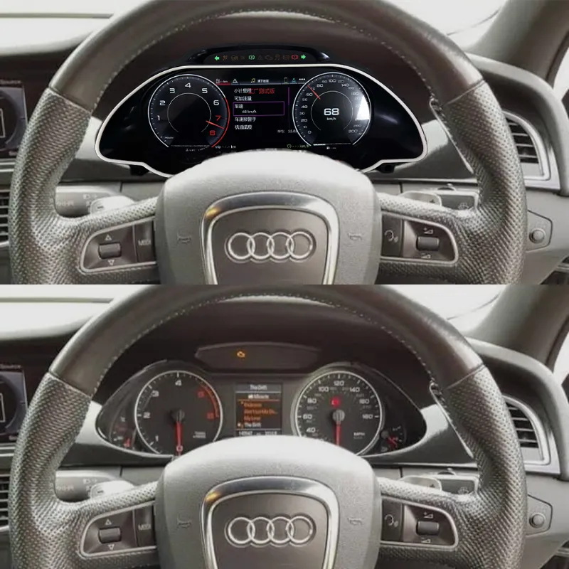 Audi A5 B8 digital cluster before and after dashboard comparison