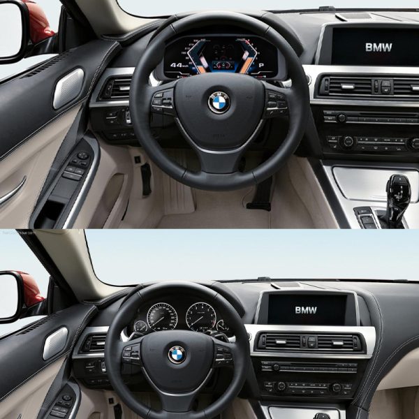 BMW 6 Series F12 Digital Instrument Cluster installed dashboard before and after