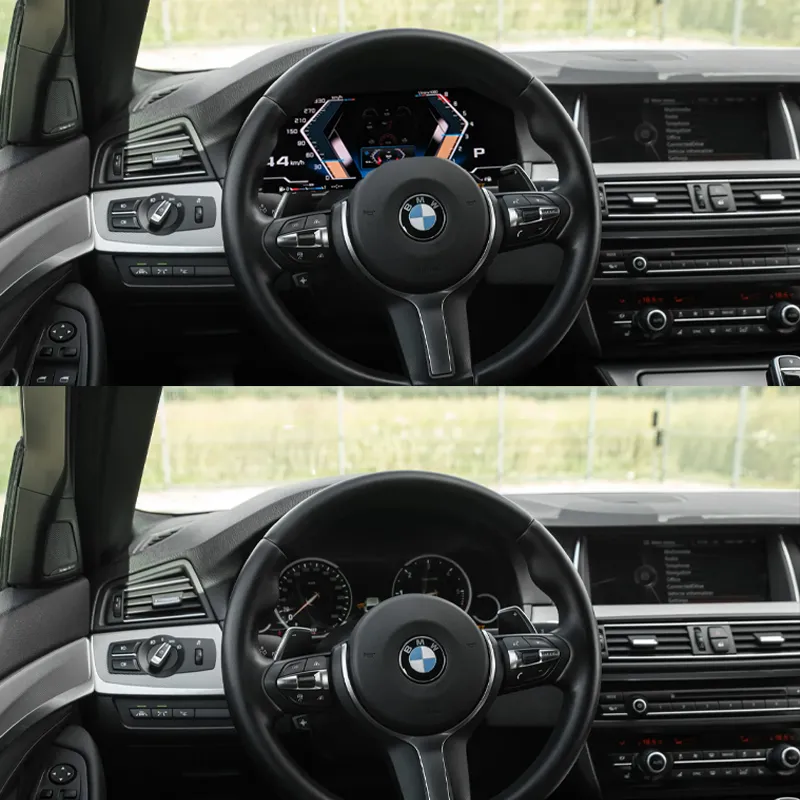 BMW F11 Digital Instrument Cluster installed in 5 Series Touring dashboard