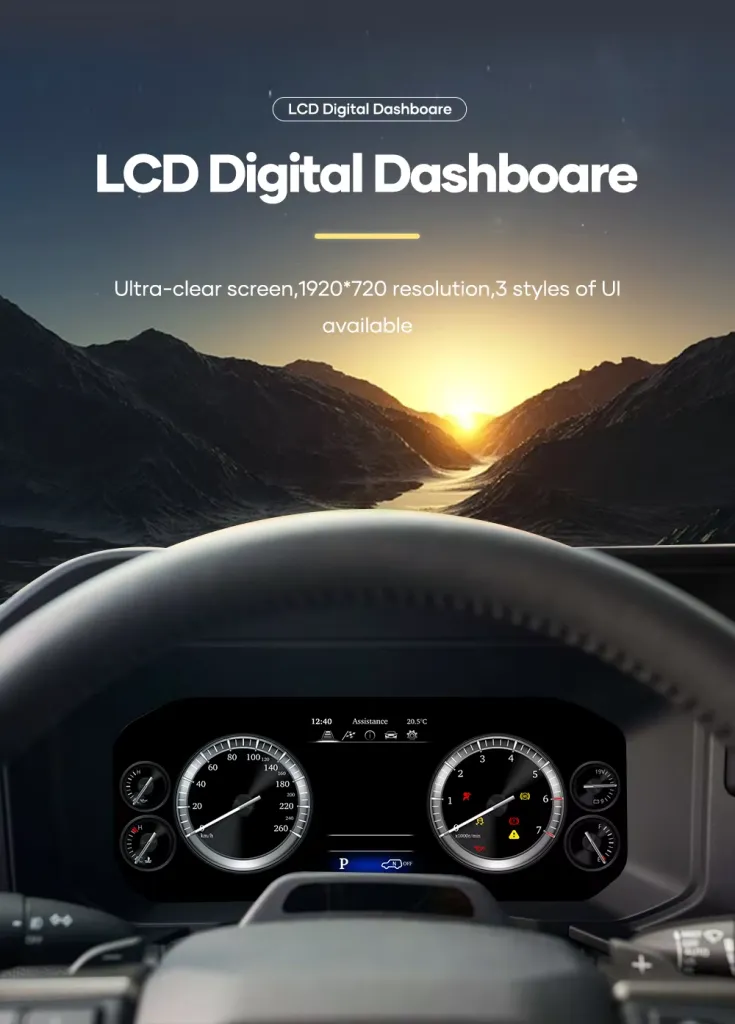 Toyota Alphard Linux digital instrument cluster vertical display view