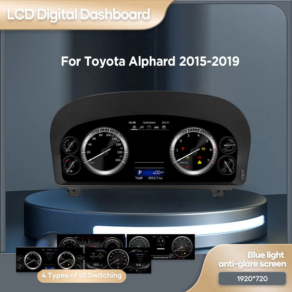 Toyota Alphard 12.3 inch digital dashboard cluster screen layout