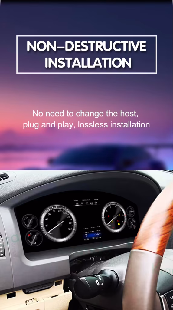Toyota LC200 digital cluster fuel temperature and vehicle information display