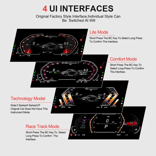 BMW 6 Series Digital Dashboard multiple UI driving modes