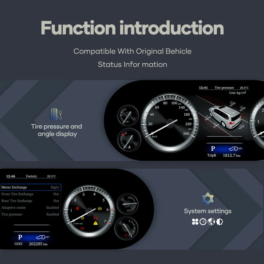 Toyota Alphard digital cluster multi layout display