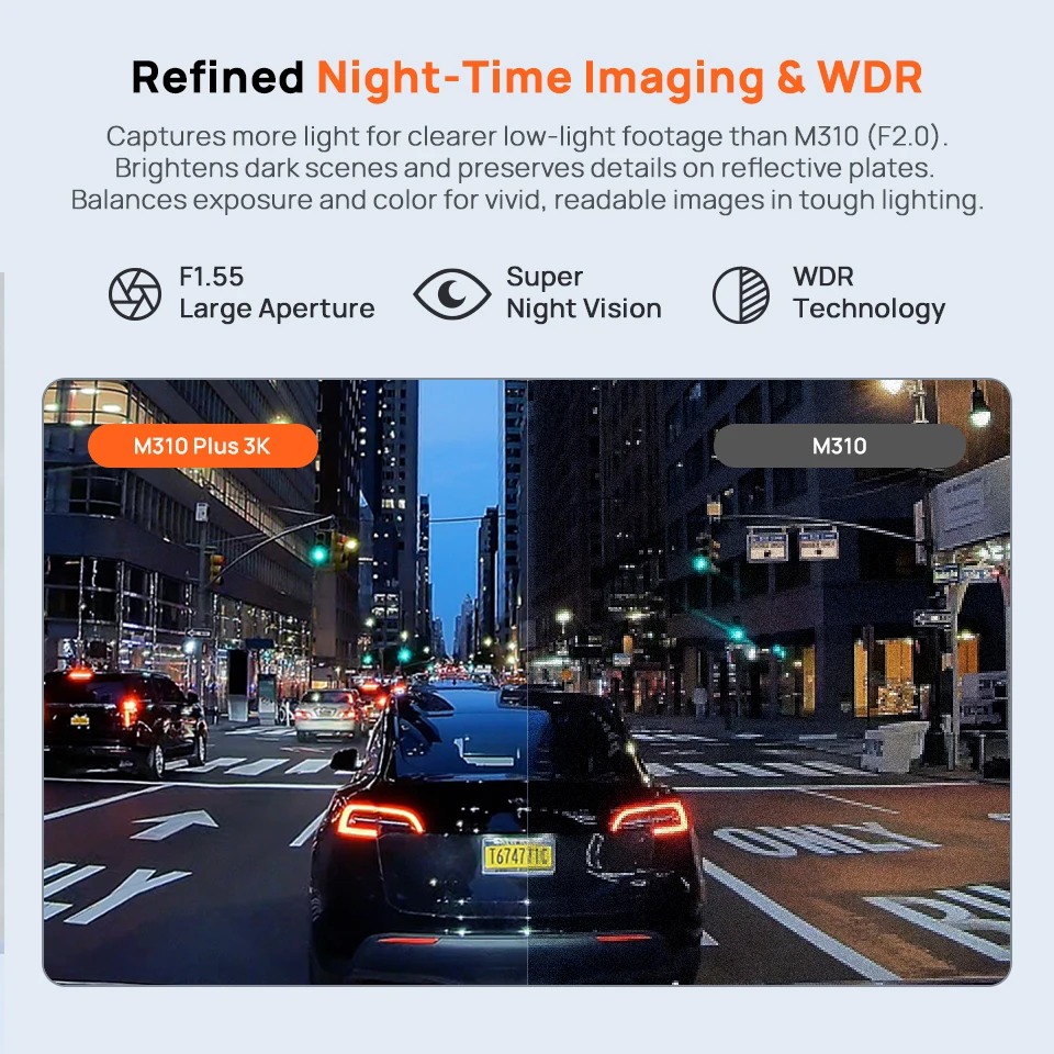 70mai M310 Plus Night Vision WDR-teknologi