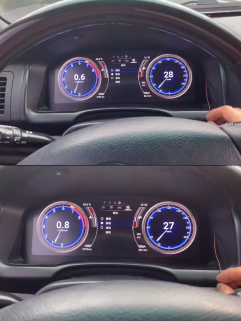 LC120 Prado 120 and Lexus GX470 Digital Cluster installed dashboard view