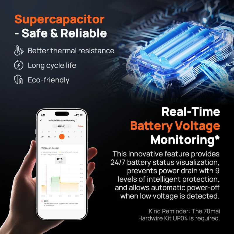 70mai X800 Supercapacitor safety