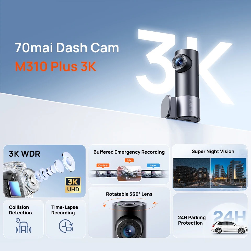 70mai M310 Plus Dash Cam hovedvisning