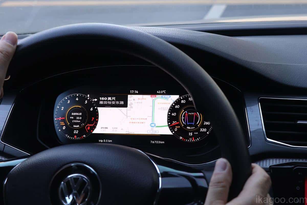 Installed Volkswagen Passat PQ digital cluster result view one