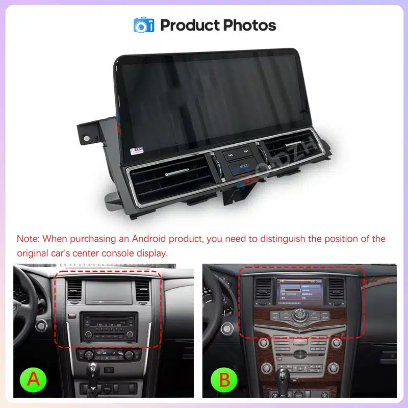 Panel A and Panel B comparison for Nissan Patrol Y62 Android head unit
