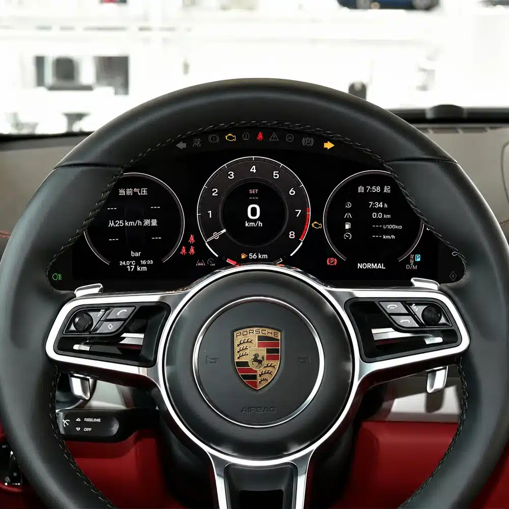 Porsche Cayenne 2011-2017 digital cluster installed in the Cayenne 958 cockpit