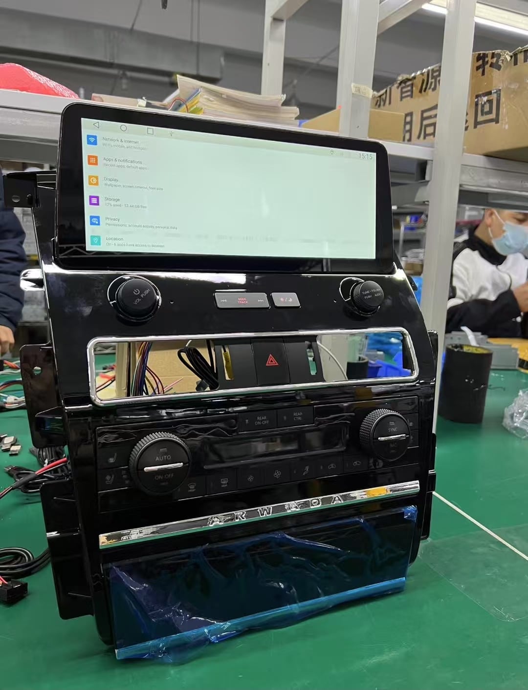 Nissan Patrol Y62 large Android screen front assembly for premium interior upgrade