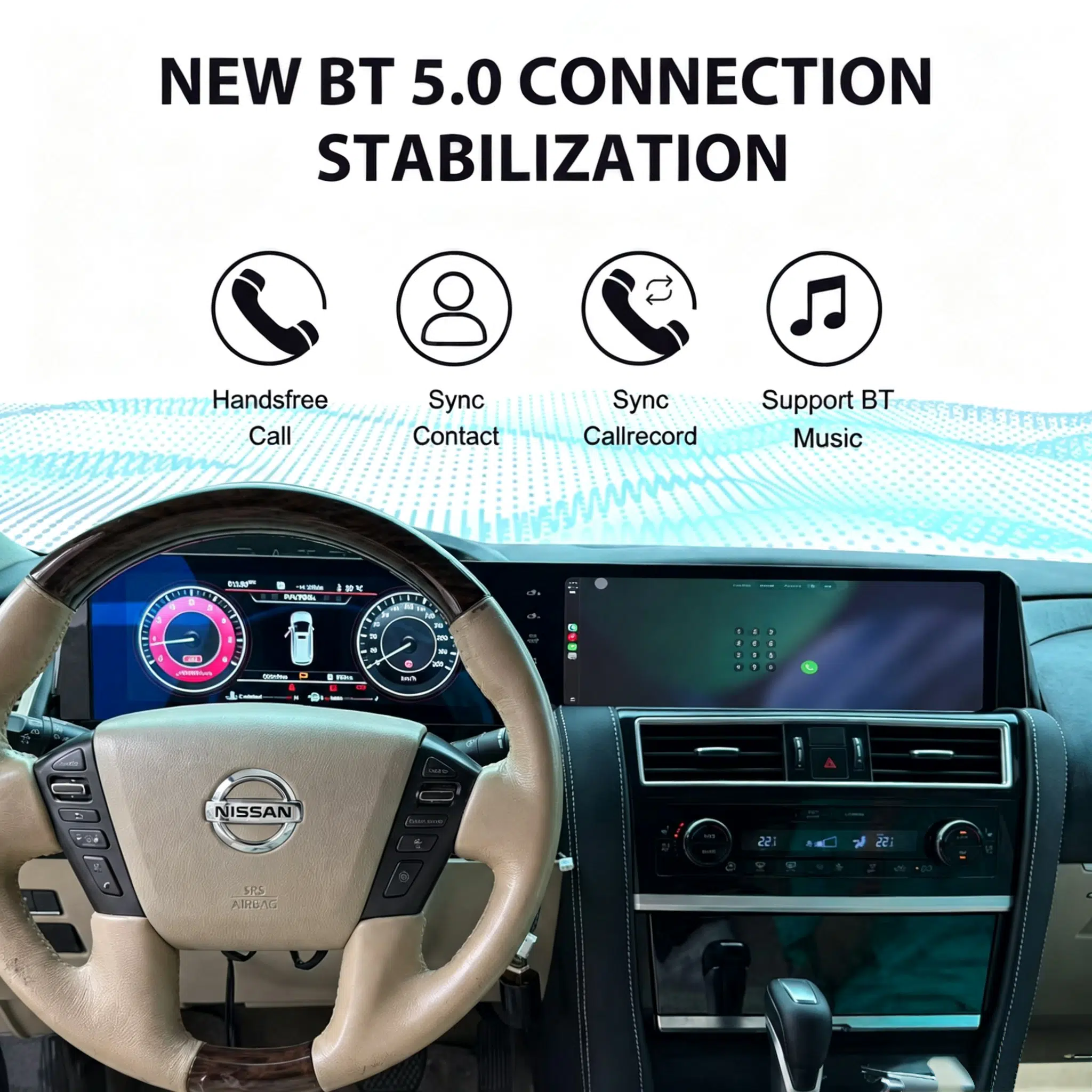 Nissan Patrol Y62 Bluetooth hands-free calling interface